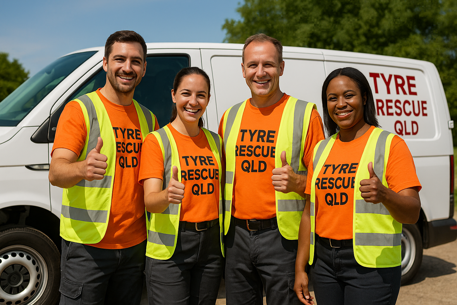 Tyre Rescue QLD team with service van